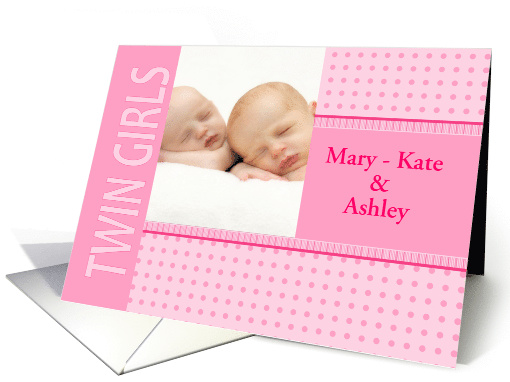 Twin Girls Birth Announcement Photo card (1236074)