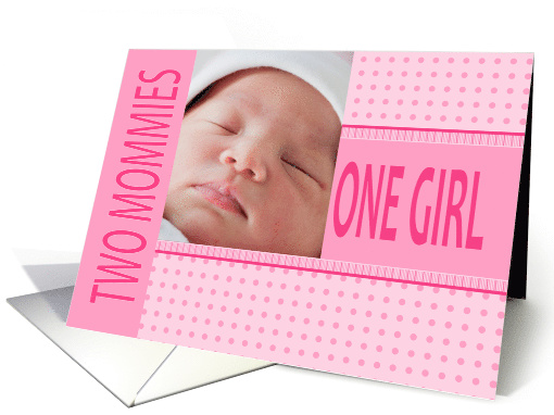 Lesbian Girls Birth Announcement Photo card (1236080)