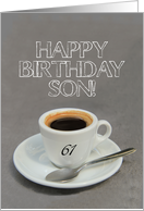 61st Birthday for Son - Espresso Coffee card