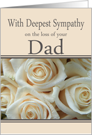 Dad With Deepest Sympathy Pale Pink roses card