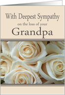 Grandpa - With Deepest Sympathy, Pale Pink roses card