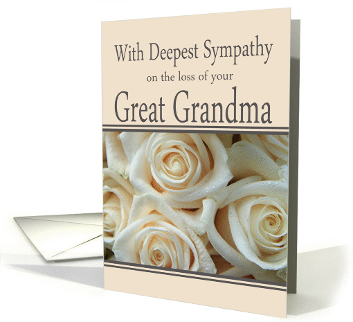 Great Grandma - With Deepest Sympathy, Pale Pink roses card (1263672)