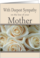 Mother - With Deepest Sympathy, Pale Pink roses card