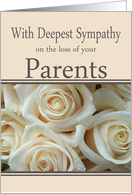 Parents - With Deepest Sympathy, Pale Pink roses card