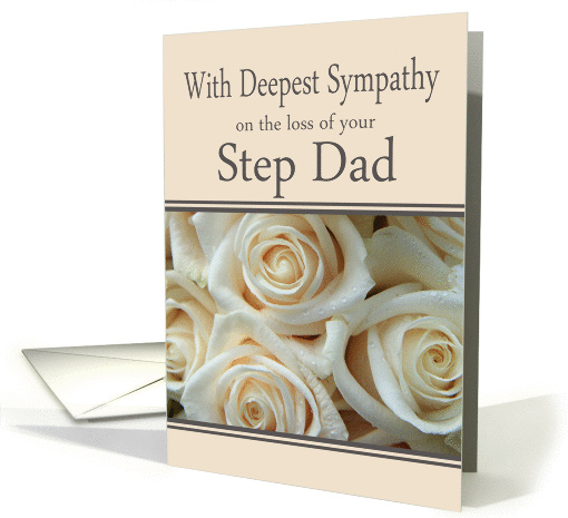 Step Dad- With Deepest Sympathy, Pale Pink roses card (1263742)