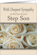 Step Son - With Deepest Sympathy, Pale Pink roses card