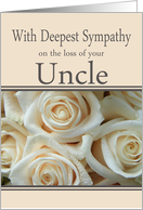 Uncle With Deepest Sympathy, Pale Pink Roses card