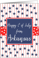Arkansas 4th of July Blue Chalkboard card
