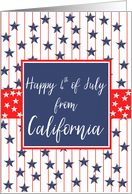 California 4th of July Blue Chalkboard card