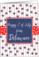 Delaware 4th of July Blue Chalkboard card