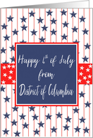 District of Columbia 4th of July Blue Chalkboard card