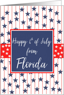 Florida 4th of July Blue Chalkboard card