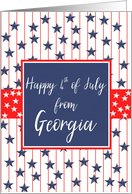 Georgia 4th of July Blue Chalkboard card