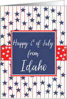 Idaho 4th of July Blue Chalkboard card