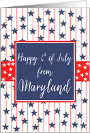 Maryland 4th of July Blue Chalkboard card