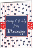 Mississippi 4th of July Blue Chalkboard card
