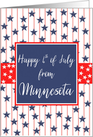 Minnesota 4th of July Blue Chalkboard card