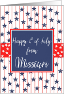Missouri 4th of July Blue Chalkboard card