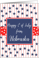 Nebraska 4th of July Blue Chalkboard card