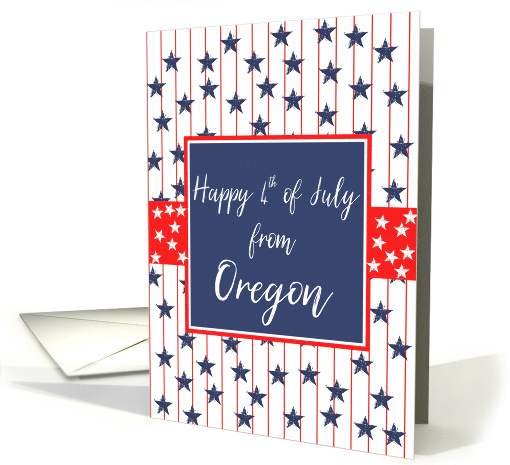 Oregon 4th of July Blue Chalkboard card (1267958)