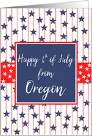 Oregon 4th of July Blue Chalkboard card