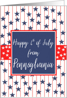 Pennsylvania 4th of July Blue Chalkboard card