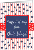 Rhode Island 4th of July Blue Chalkboard card