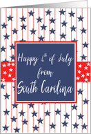 South Carolina 4th of July Blue Chalkboard card