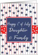 Daughter & Family 4th of July Blue Chalkboard card