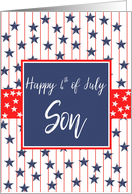 Son 4th of July Blue Chalkboard card