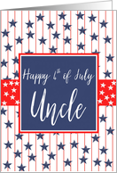 Uncle 4th of July Blue Chalkboard card