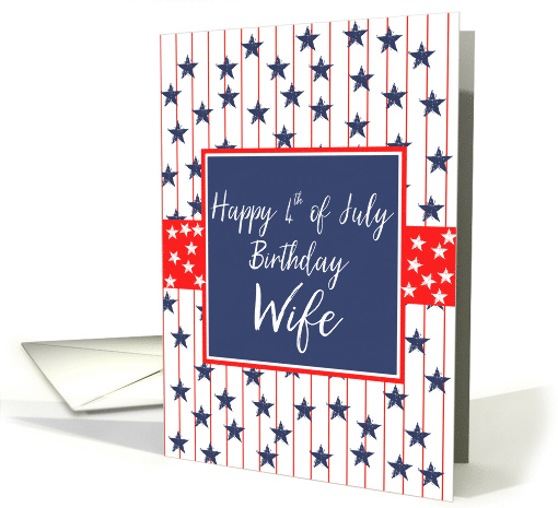 Wife 4th of July Birthday Blue Chalkboard card (1272434)
