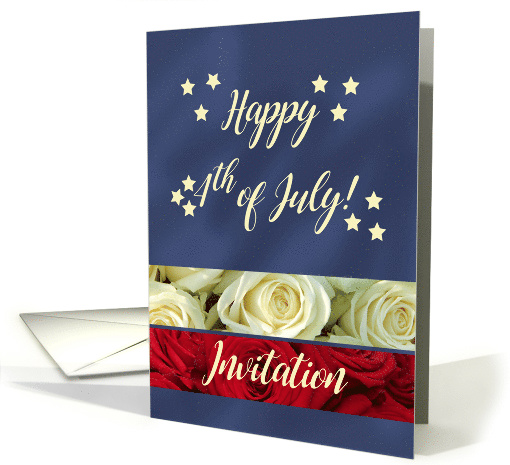 4th of July Party Invitation Patriotic Roses card (1275004)