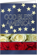 God Bless America Patriotic Roses card