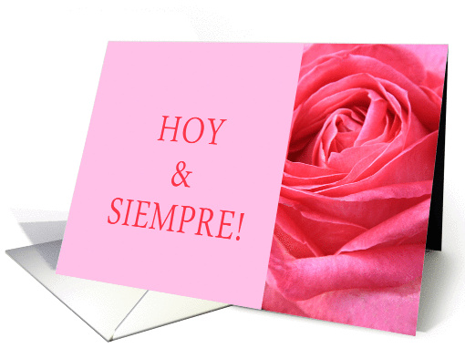 Hoy y Siempre- Spanish wedding congratulations - Pink... (1283268)