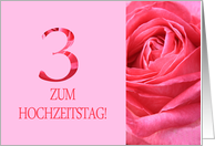 3rd Anniversary German Zum Hochzeitstag - Pink rose close up card