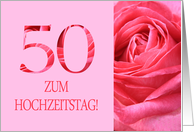 50th Anniversary German Zum Hochzeitstag - Pink rose close up card