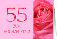 55th Anniversary German Zum Hochzeitstag - Pink rose close up card