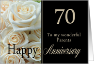 70th Anniversary, Parents - Pale pink roses card