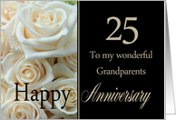 25th Anniversary card for Grandparents - Pale pink roses card