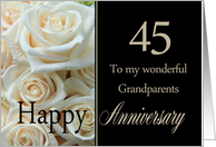 45th Anniversary card for Grandparents - Pale pink roses card