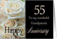 55th Anniversary card for Grandparents - Pale pink roses card
