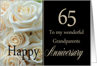 65th Anniversary card for Grandparents - Pale pink roses card