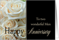 Gay Couple Anniversary Pale Pink Roses card