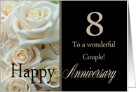 8th Anniversary card to a couple - Pale pink roses card