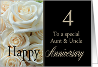 4th Anniversary card to Aunt & Uncle - Pale pink roses card