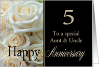5th Anniversary card to Aunt & Uncle - Pale pink roses card