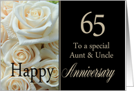 65th Anniversary card to Aunt & Uncle - Pale pink roses card