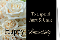 Anniversary card to Aunt & Uncle - Pale pink roses card