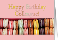 Happy Birthday for Colleague - French macarons card